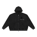 Golden Vein Waffle Zip Hoodie in Schwarz – Produktansicht 9