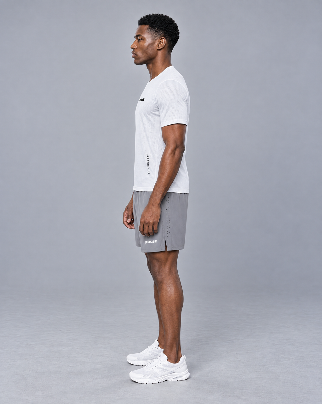 PULSE™ by Golden Vein Jacquard-Mesh-Trainingsshirt in Weiß – Produktansicht 4