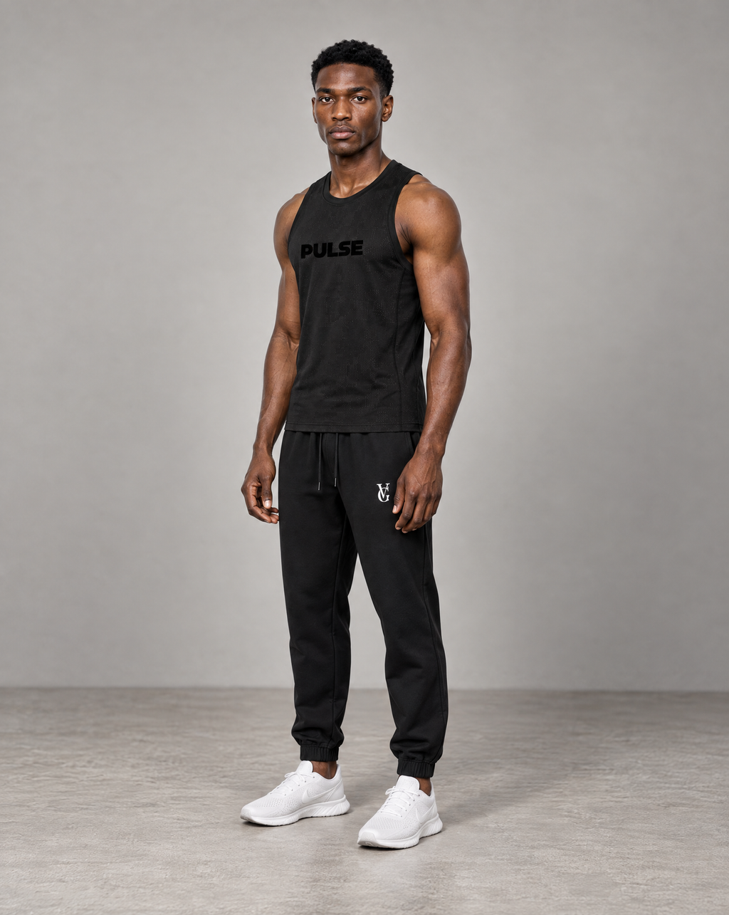 PULSE™ by Golden Vein Jacquard-Trainingstank in Schwarz – Produktansicht 4