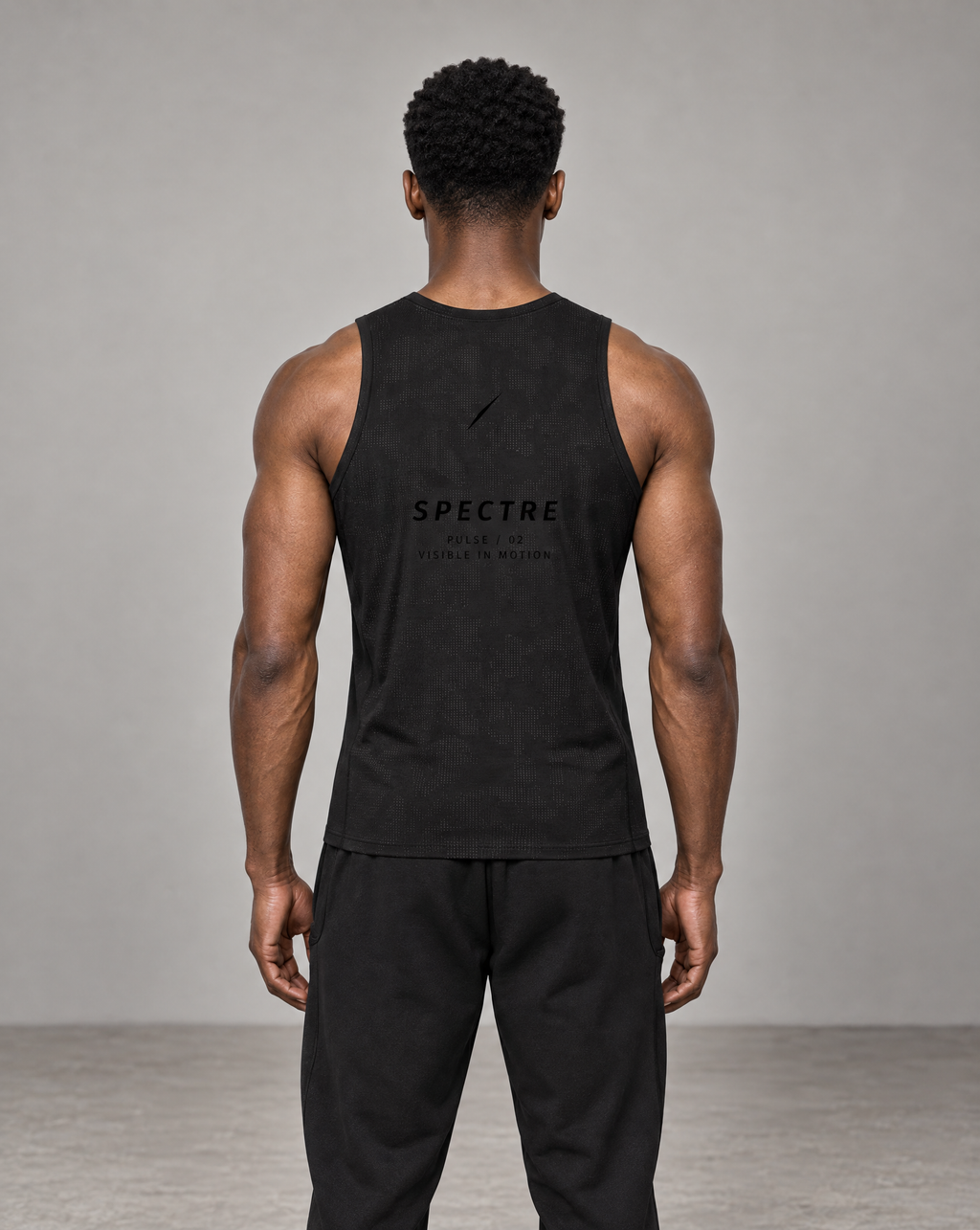 PULSE™ by Golden Vein Jacquard-Trainingstank in Schwarz – Produktansicht 2