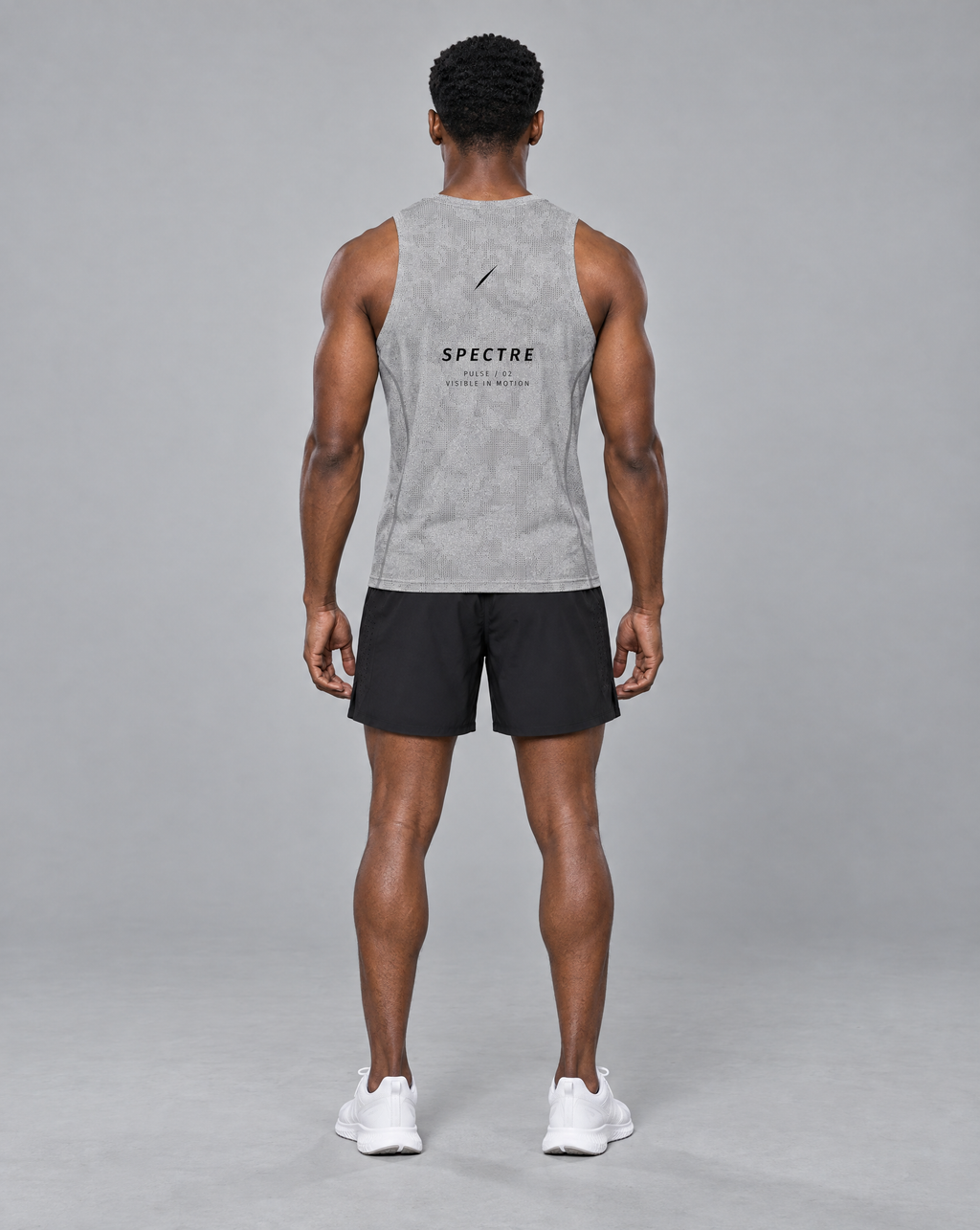 PULSE™ by Golden Vein Jacquard-Trainingstank in Grau – Produktansicht 5