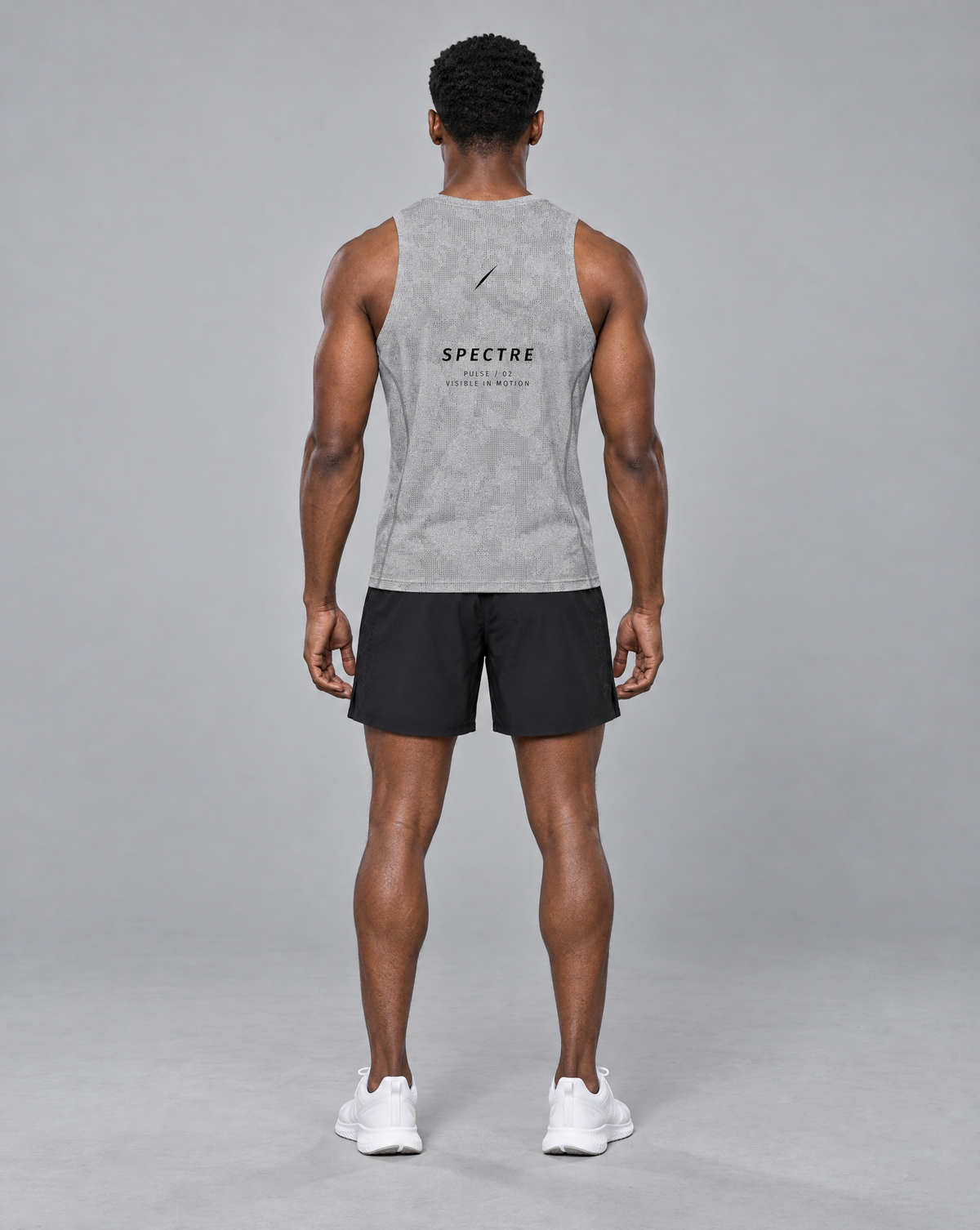PULSE™ by Golden Vein Jacquard-Trainingstank in Grau – Produktansicht 5
