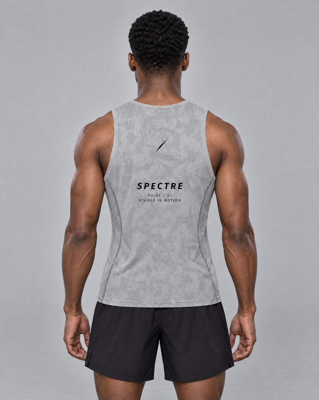 PULSE™ by Golden Vein Jacquard-Trainingstank in Grau – Produktansicht 2