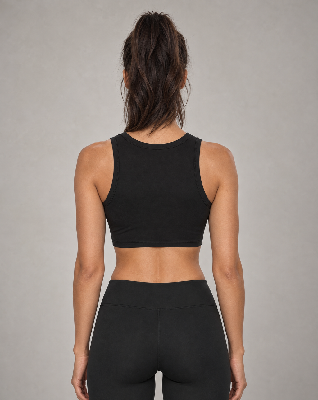 Golden Vein Kurzes Tanktop in Schwarz – Produktansicht 2