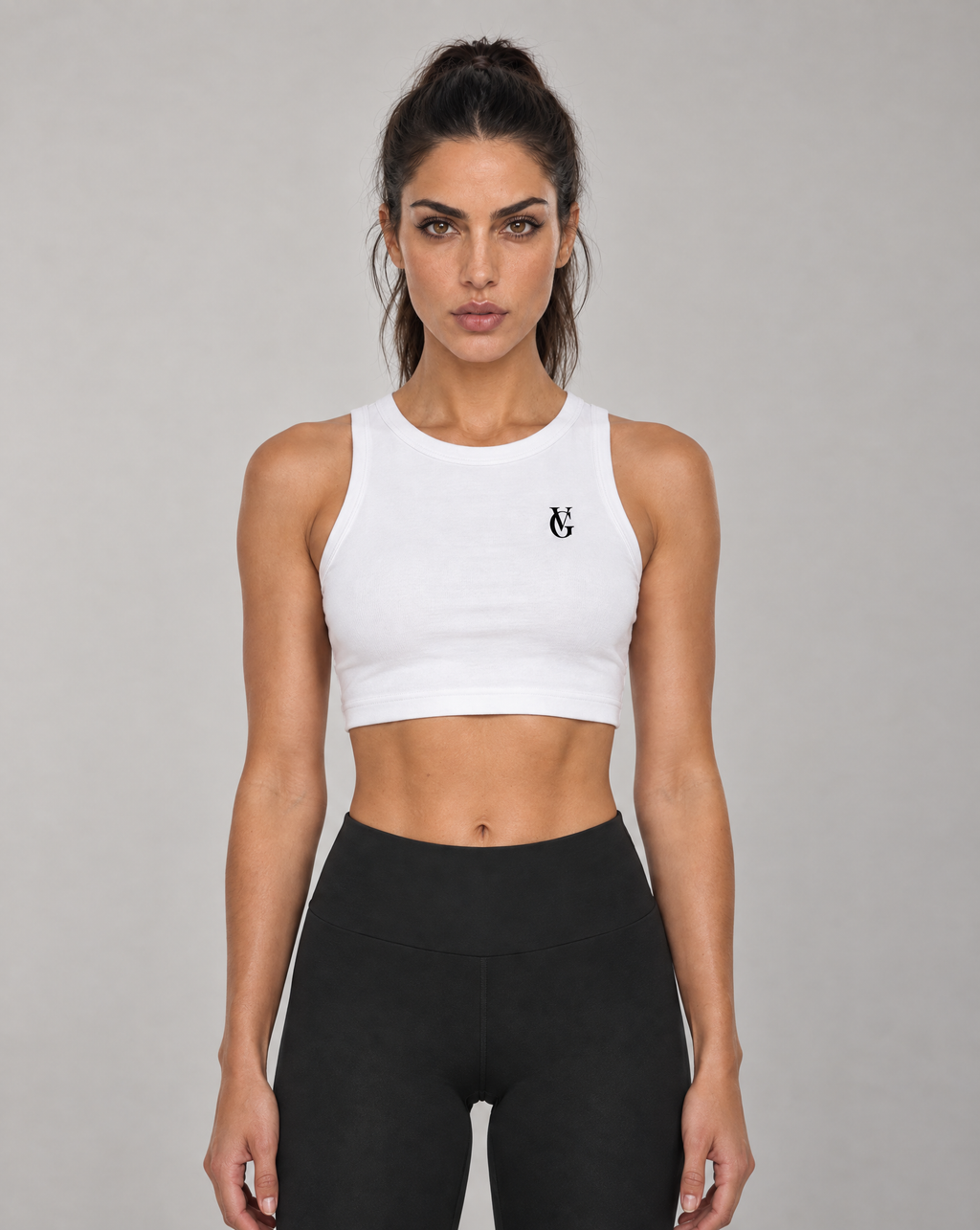 Golden Vein Kurzes Tanktop in Weiß – Produktansicht 1