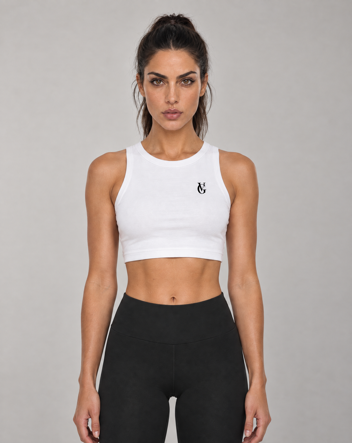 Golden Vein Kurzes Tanktop in Weiß – Produktansicht 1