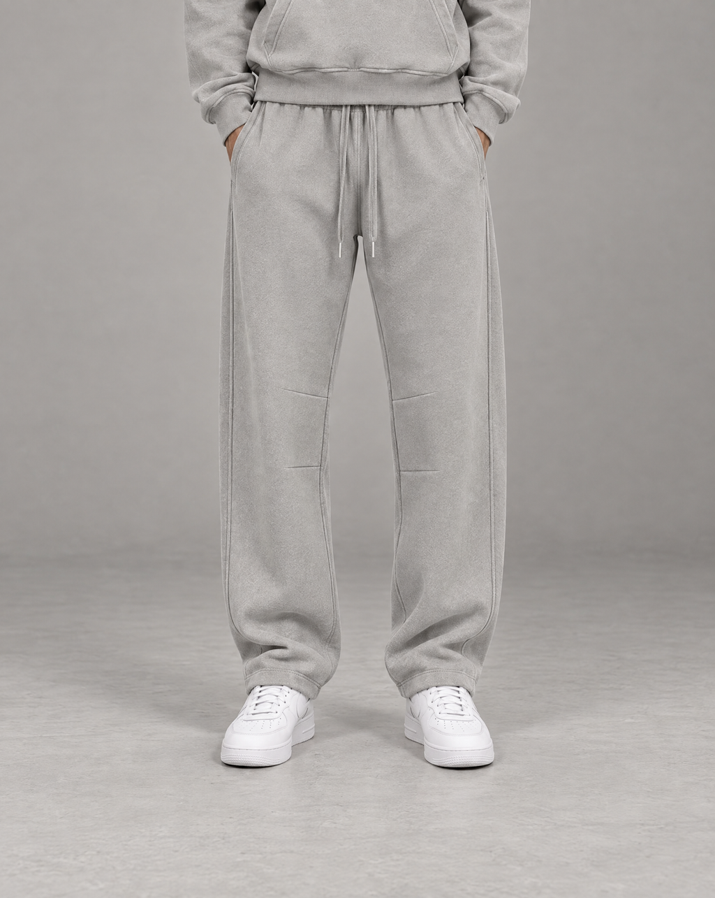 Golden Vein Vintage-Wash-Jogginghose mit Barrel-Schnitt in Hellgrau – Produktansicht 1