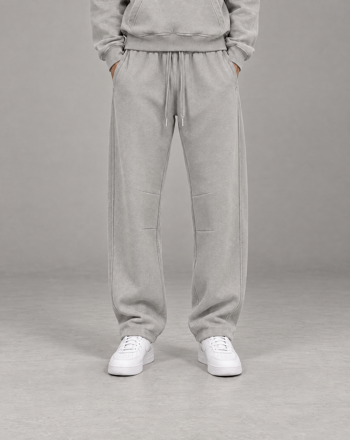 Golden Vein Vintage-Wash-Jogginghose mit Barrel-Schnitt in Hellgrau – Produktansicht 1