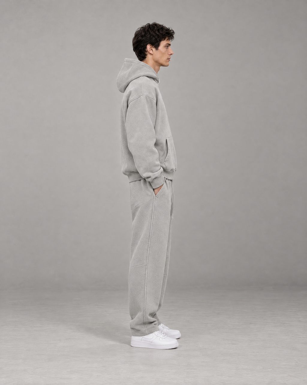 Golden Vein Vintage-Wash-Jogginghose mit Barrel-Schnitt in Hellgrau – Produktansicht 5