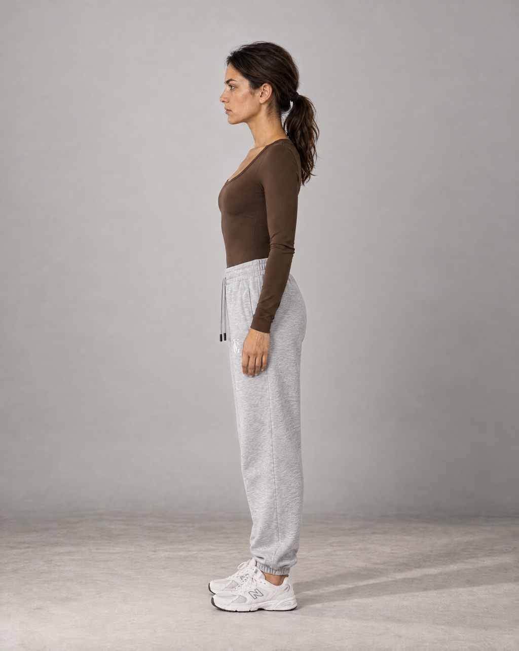 Golden Vein Damen-Heavyweight-Jogginghose in Grau meliert – Produktansicht 5