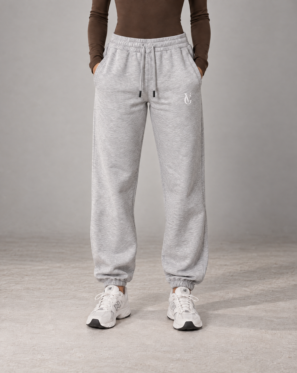 Golden Vein Damen-Heavyweight-Jogginghose in Grau meliert – Produktansicht 1