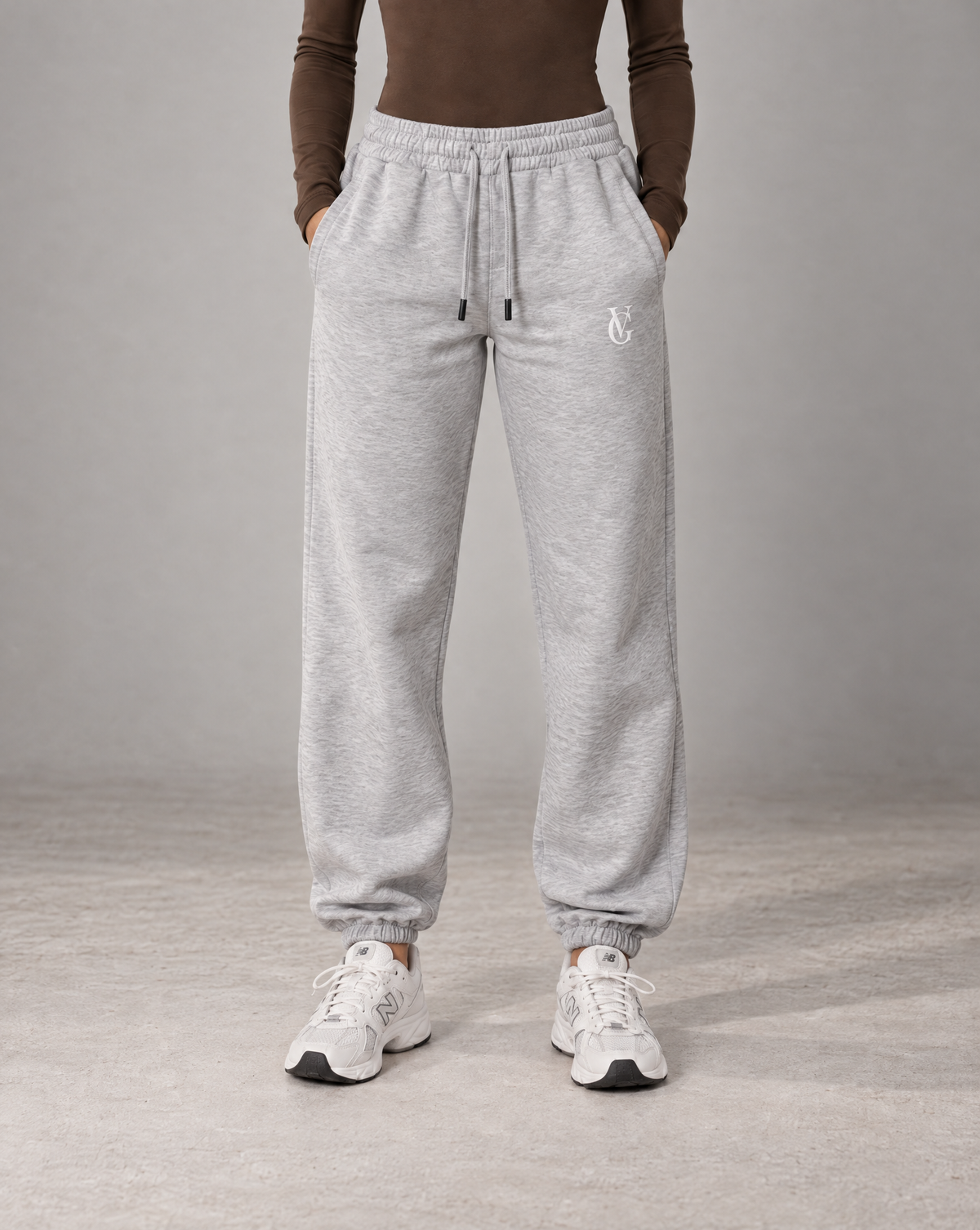 Golden Vein Damen-Heavyweight-Jogginghose in Grau meliert – Produktansicht 1