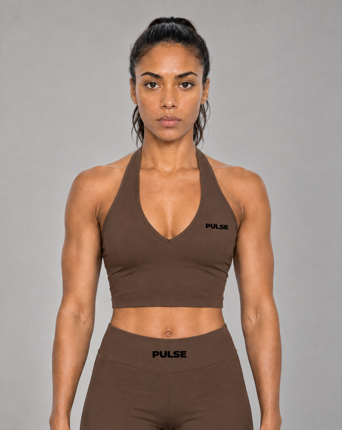 PULSE™ by Golden Vein Form Halter-Top in Braun – Produktansicht 1