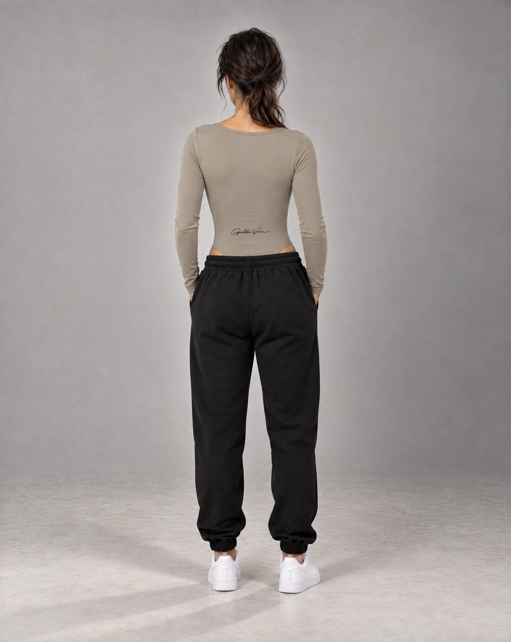 Golden Vein Langarm-Bodysuit in Khaki – Produktansicht 5