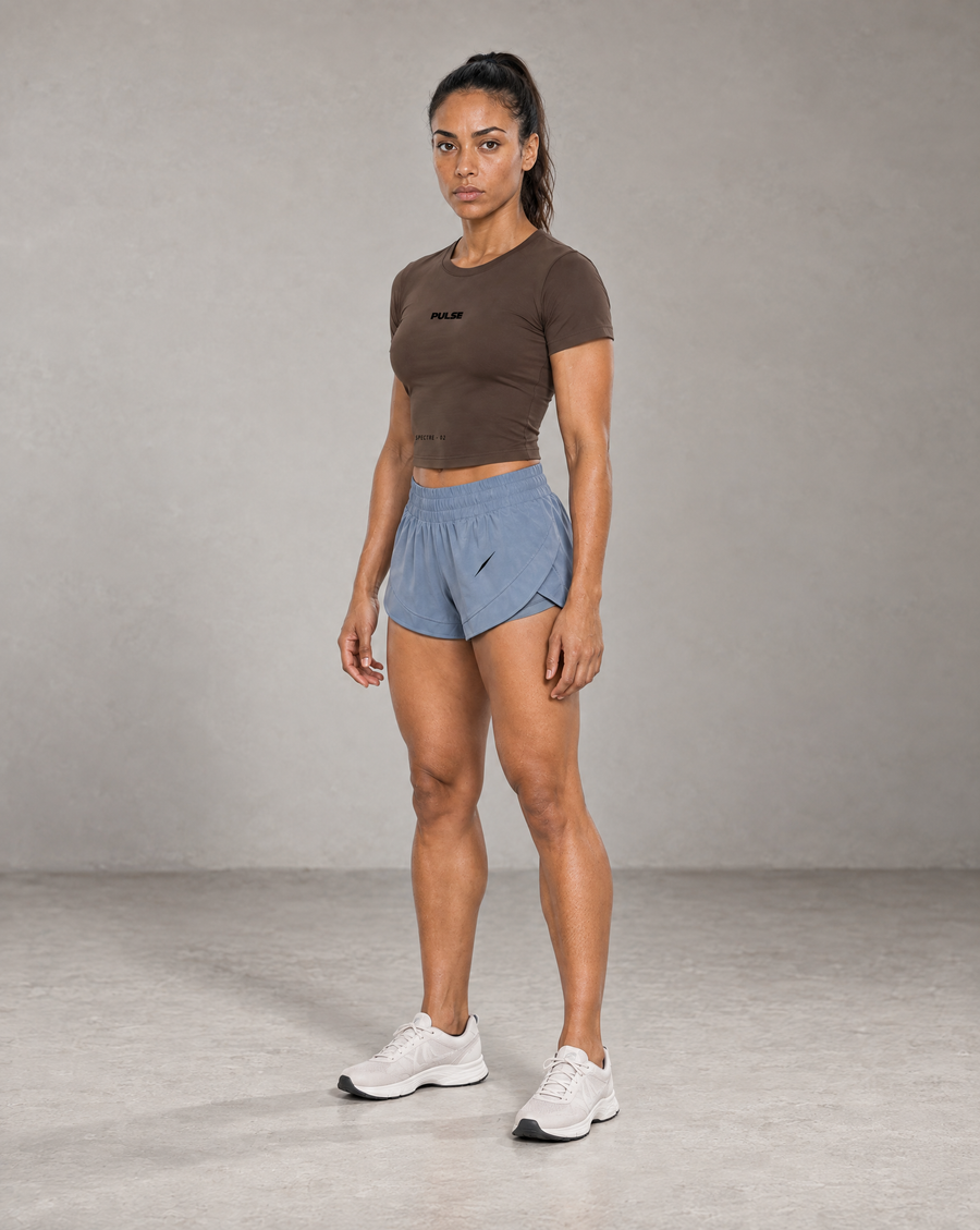 PULSE™ by Golden Vein Trainingsshorts mit Einsätzen in Blau – Produktansicht 4