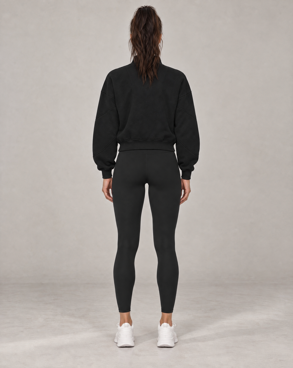 Golden Vein Fleece Quarter-Zip Sweatshirt in Schwarz – Produktansicht 6
