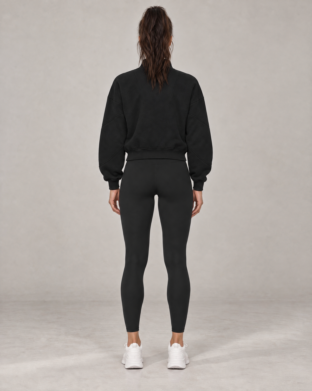 Golden Vein Fleece Quarter-Zip Sweatshirt in Schwarz – Produktansicht 6