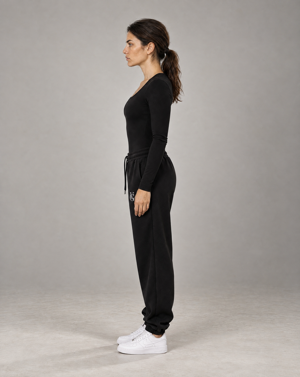Golden Vein Langarm-Bodysuit in Schwarz – Produktansicht 5