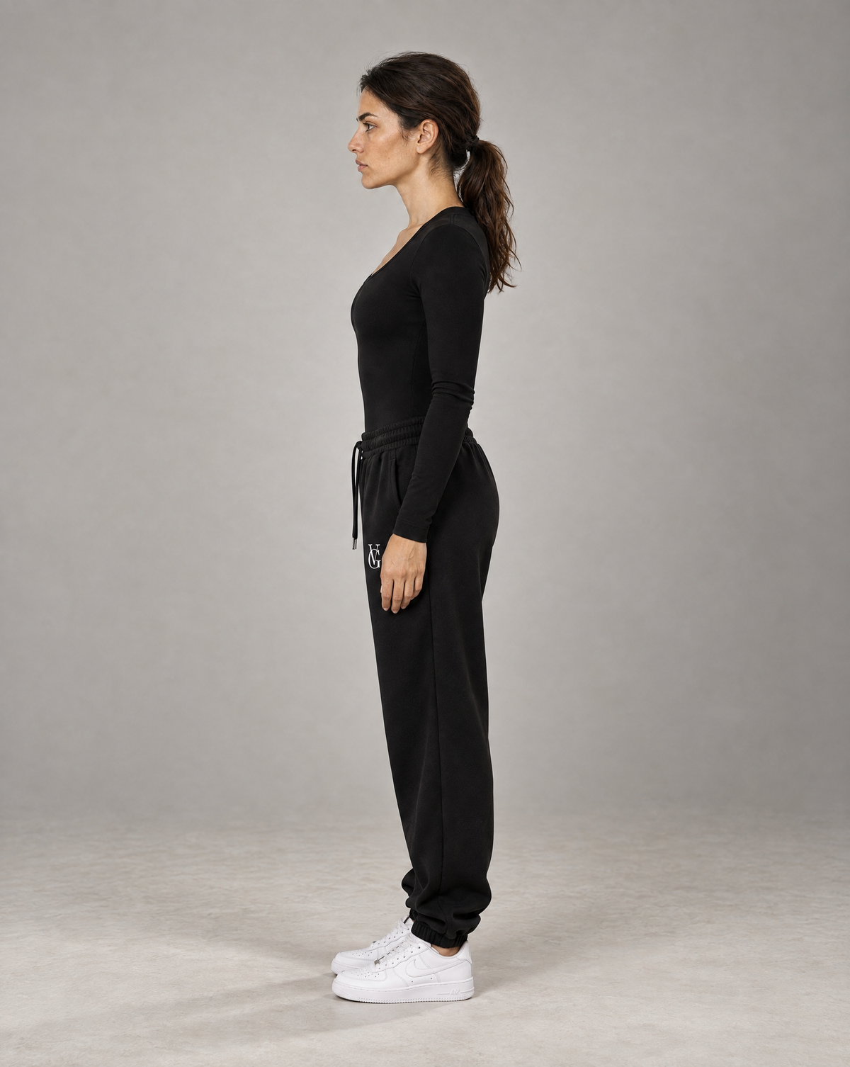 Golden Vein Langarm-Bodysuit in Schwarz – Produktansicht 5