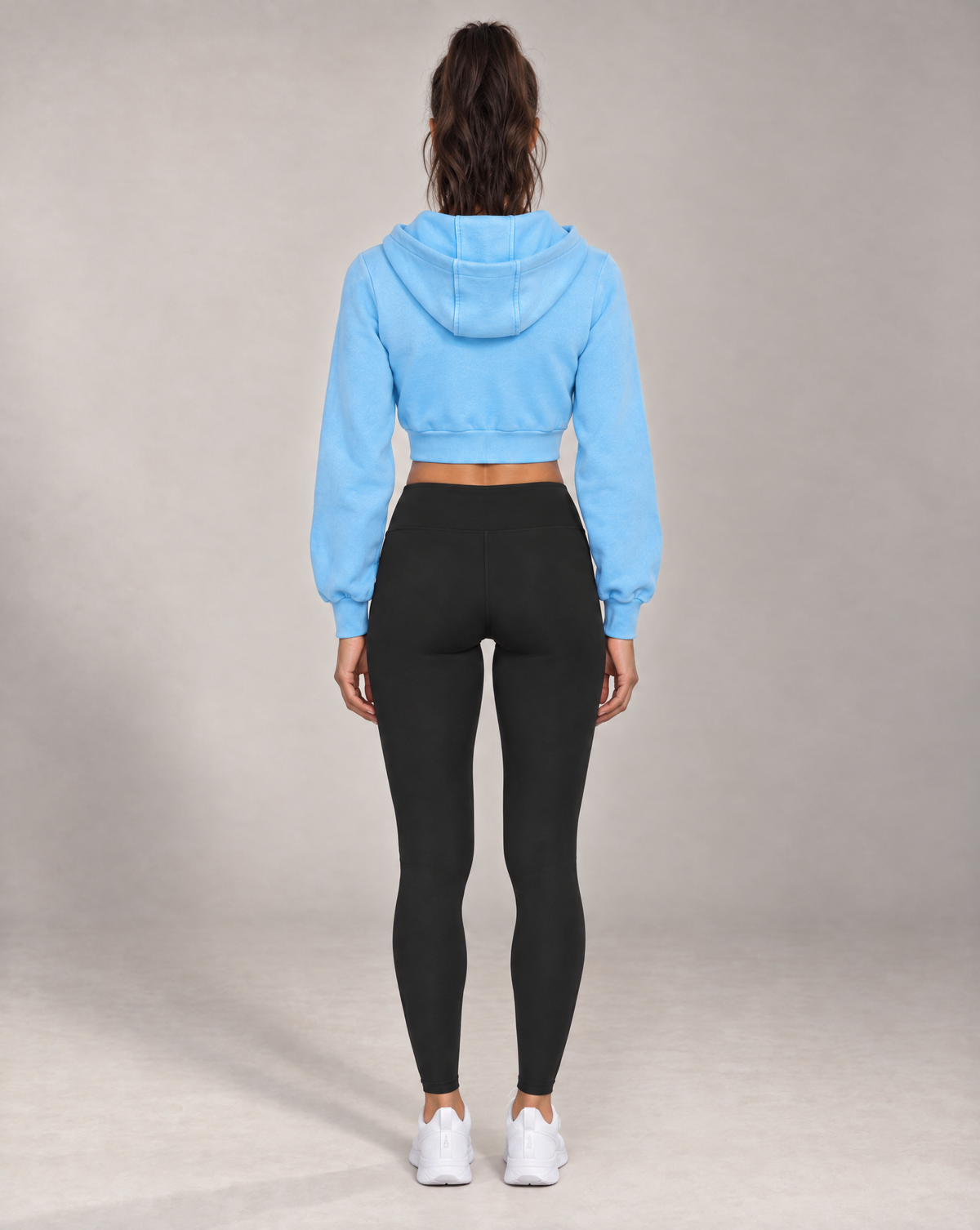 Golden Vein Zip Hoodie in Vintage-Wash-Optik in Himmelblau – Produktansicht 6