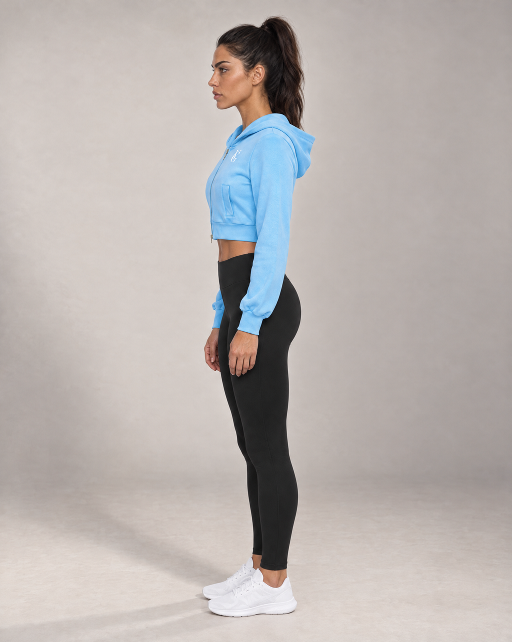 Golden Vein Zip Hoodie in Vintage-Wash-Optik in Himmelblau – Produktansicht 5