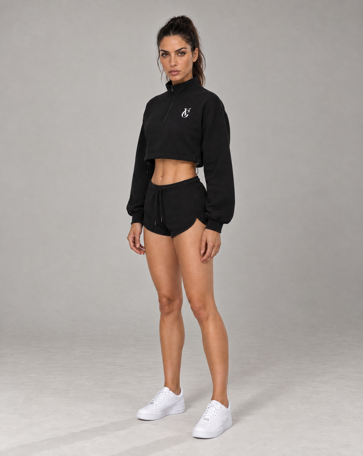 Golden Vein Fleece-Shorts in Schwarz – Produktansicht 4