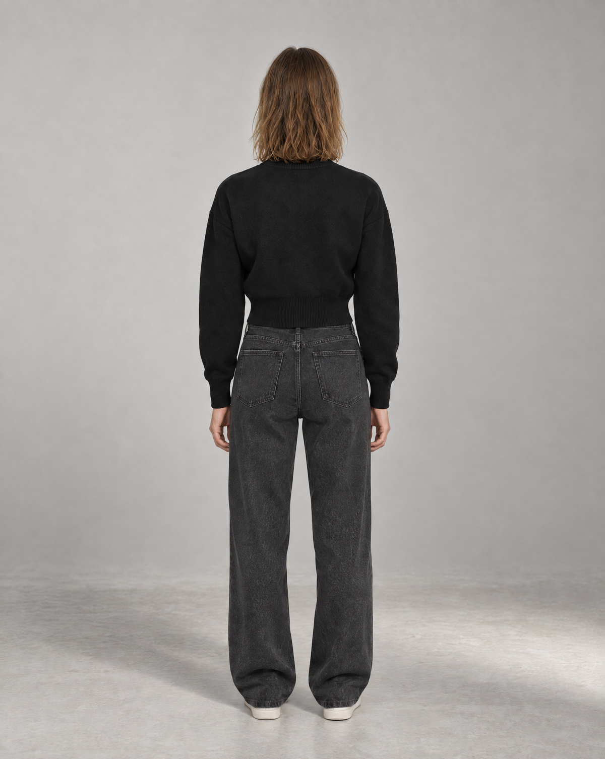 Golden Vein Cardigan mit Reißverschluss in Schwarz – Produktansicht 2