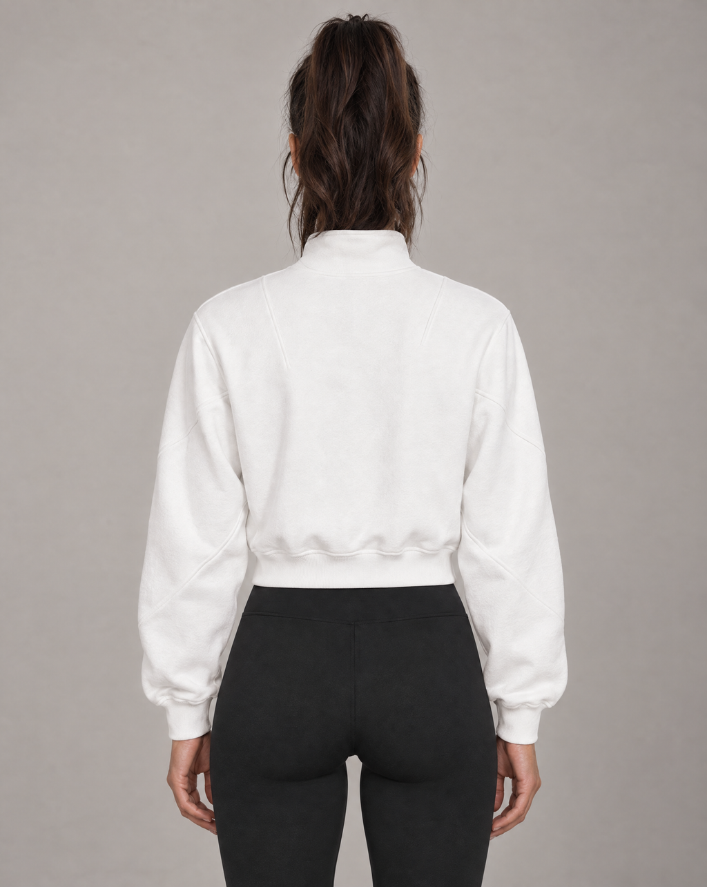 Golden Vein Fleece Quarter-Zip Sweatshirt in Weiß – Produktansicht 2