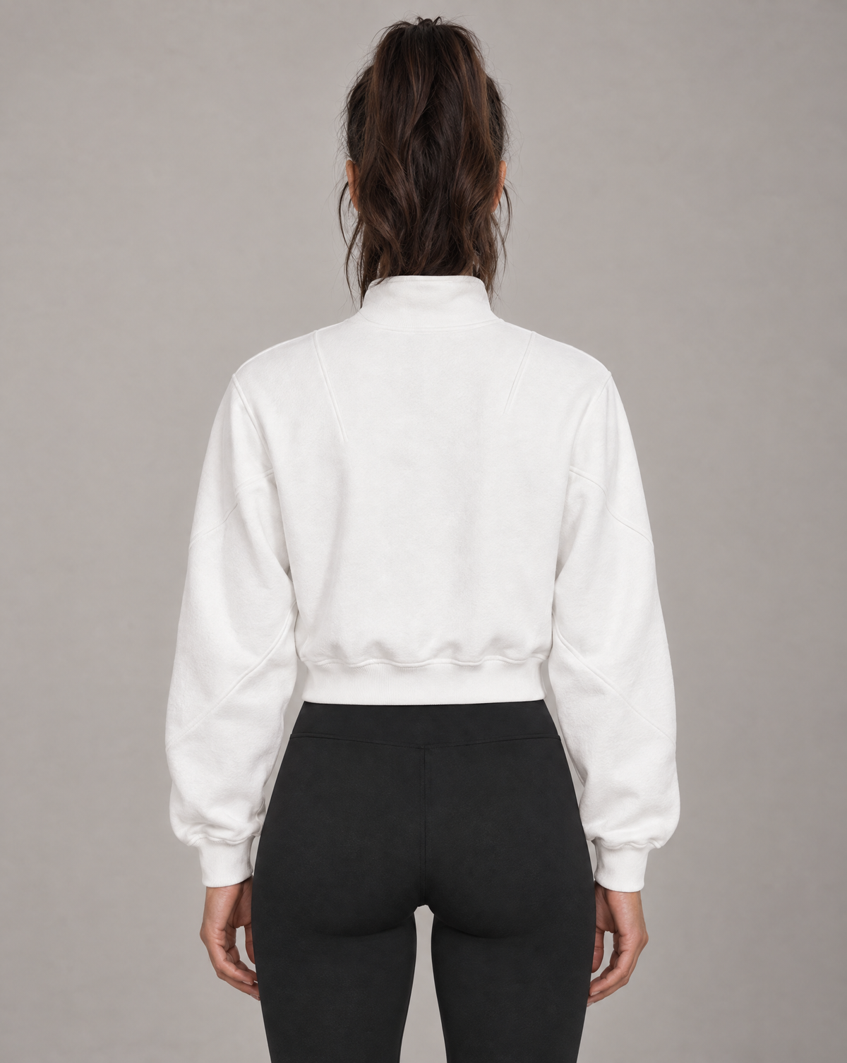 Golden Vein Fleece Quarter-Zip Sweatshirt in Weiß – Produktansicht 2