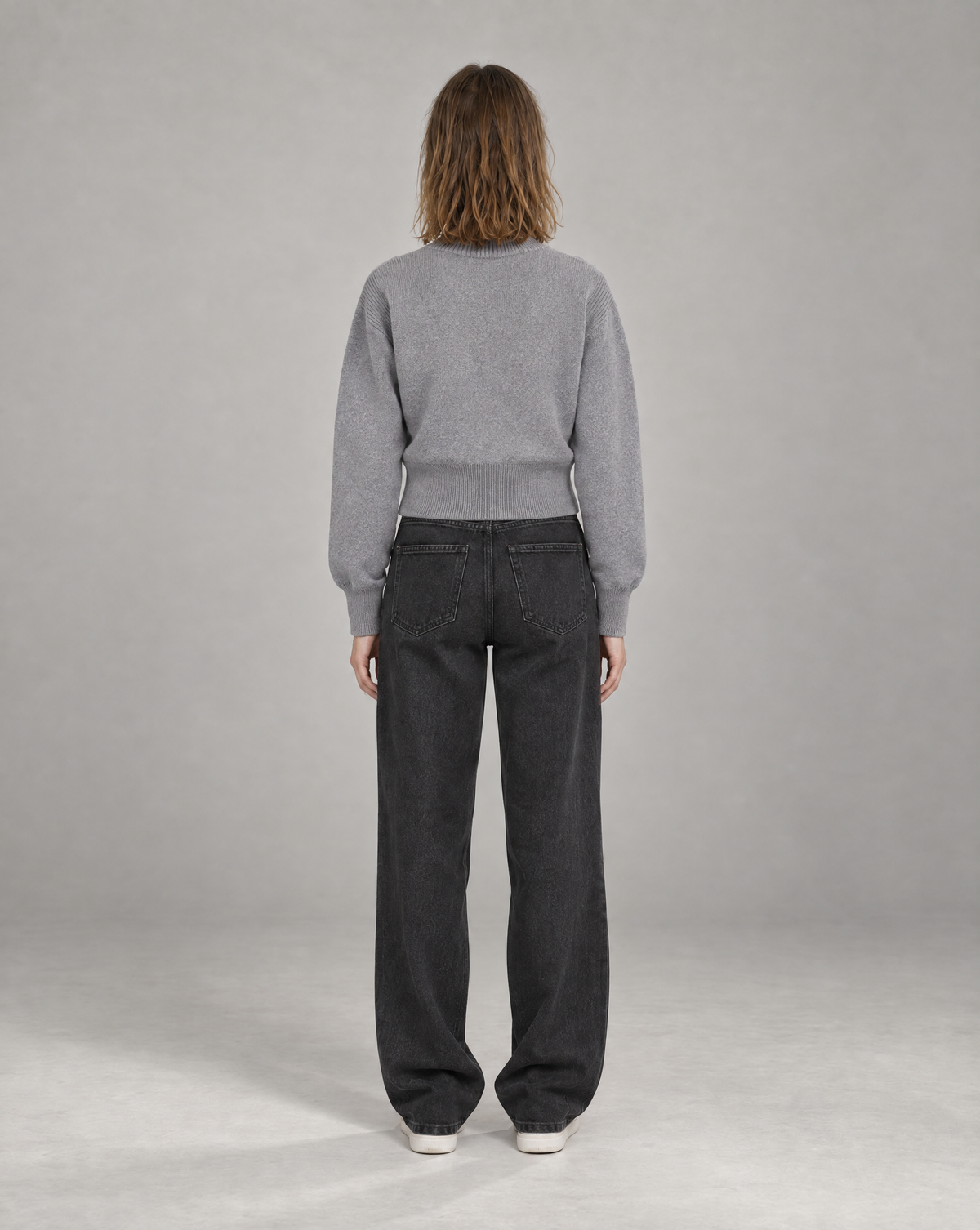 Golden Vein Cardigan mit Reißverschluss in Grau meliert – Produktansicht 2