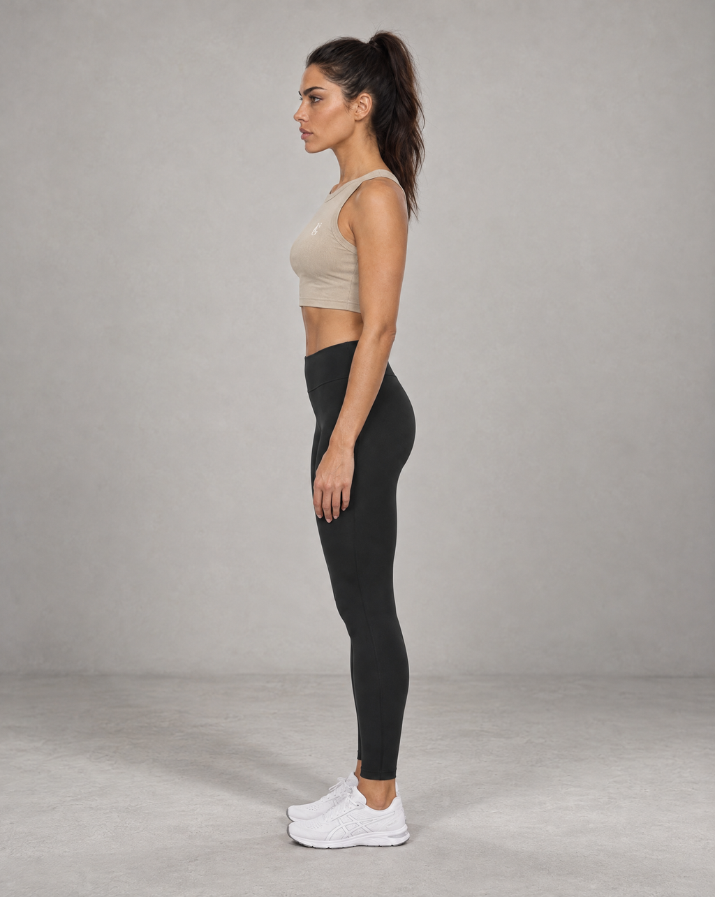 Golden Vein Kurzes Tanktop in Khaki – Produktansicht 5