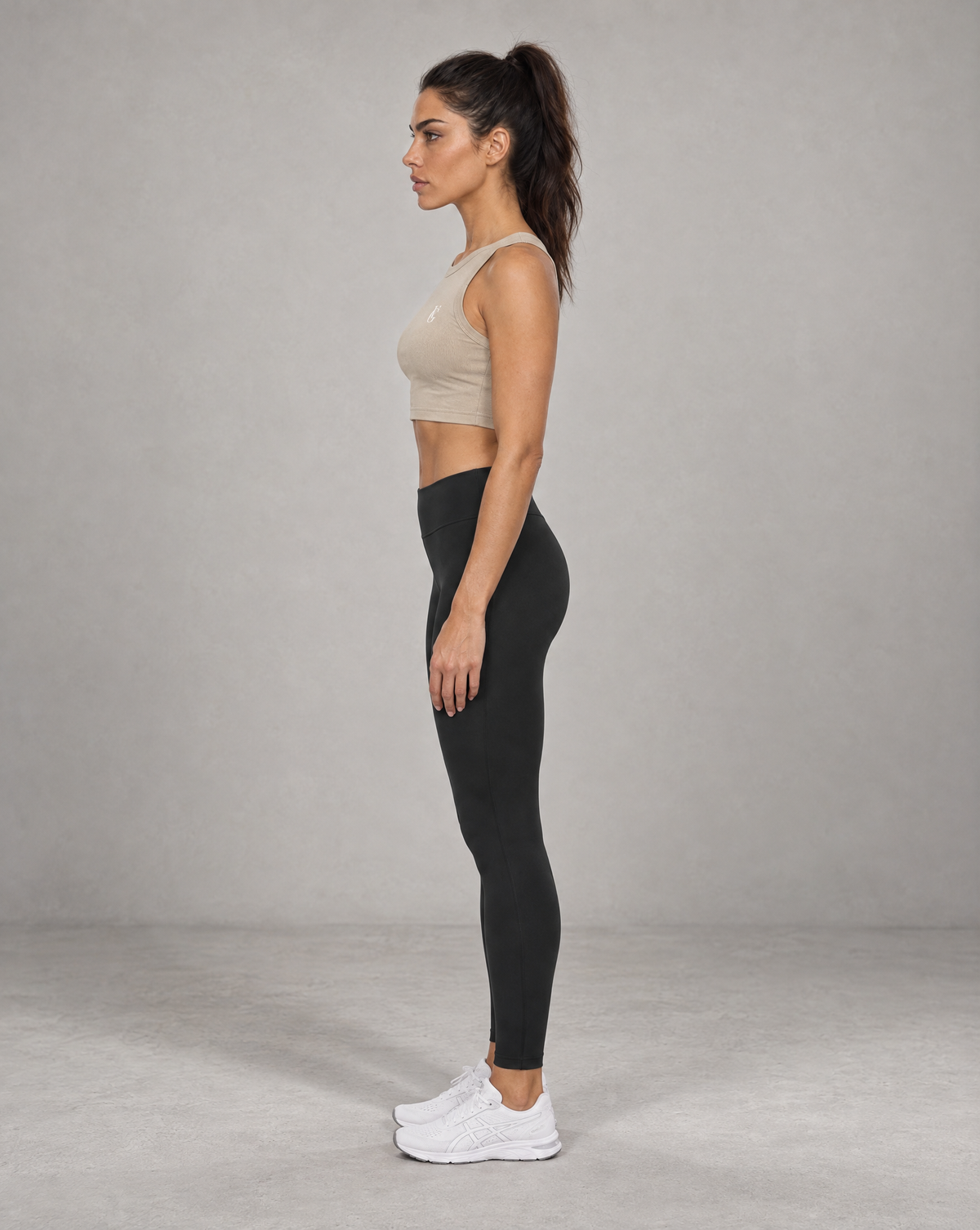 Golden Vein Kurzes Tanktop in Khaki – Produktansicht 5