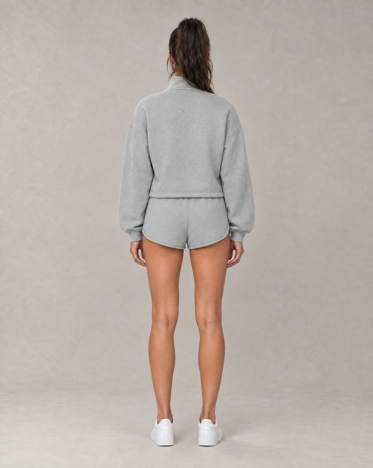 Golden Vein Fleece-Shorts in Grau meliert – Produktansicht 2