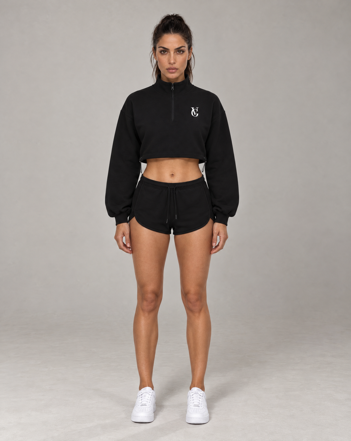 Golden Vein Fleece-Shorts in Schwarz – Produktansicht 5