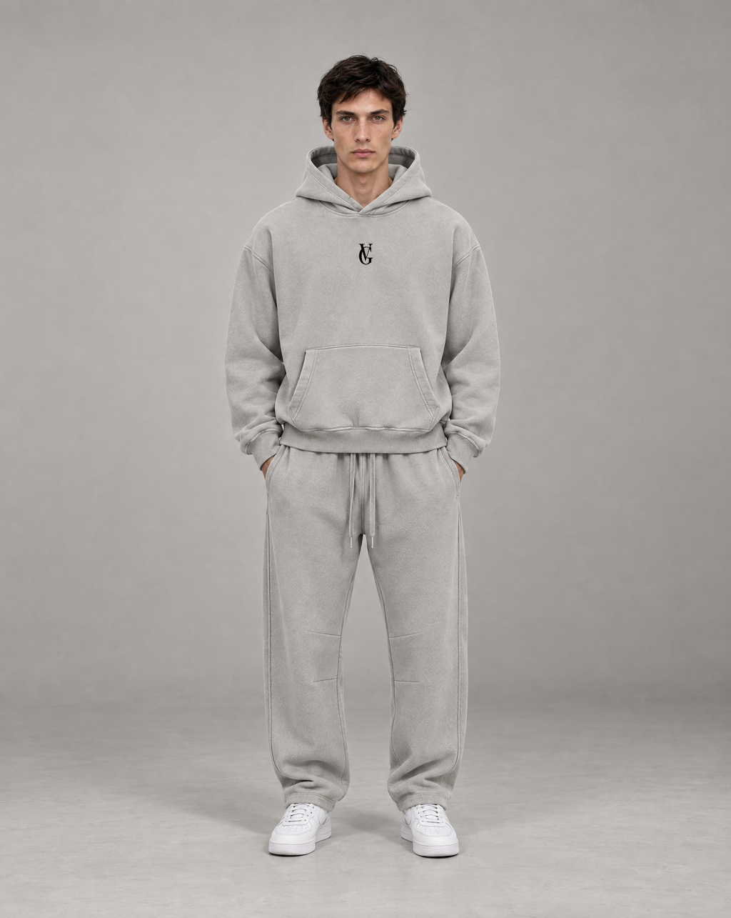 Golden Vein Vintage-Wash-Jogginghose mit Barrel-Schnitt in Hellgrau – Produktansicht 3