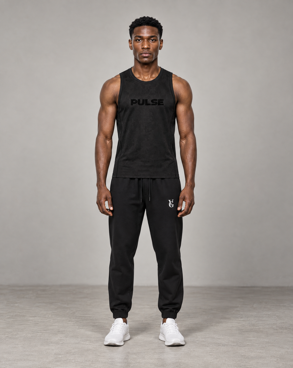 PULSE™ by Golden Vein Jacquard-Trainingstank in Schwarz – Produktansicht 3