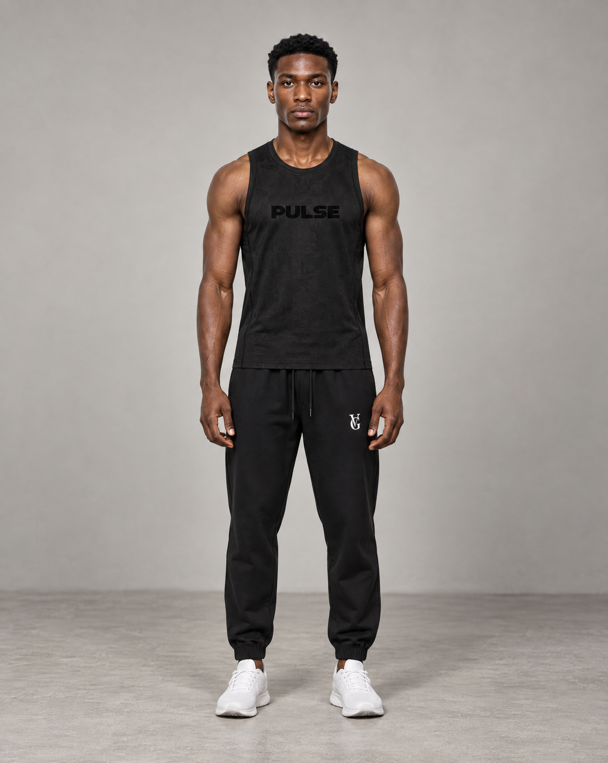 PULSE™ by Golden Vein Jacquard-Trainingstank in Schwarz – Produktansicht 3