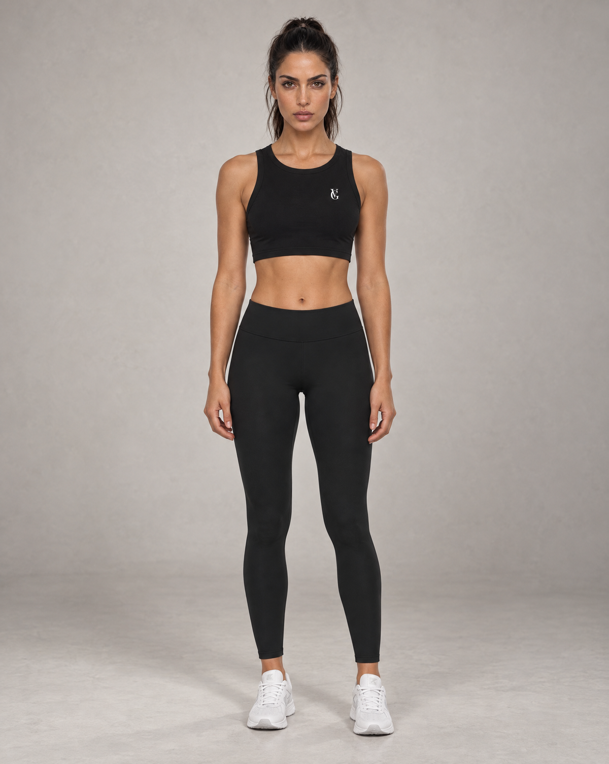 Golden Vein Kurzes Tanktop in Schwarz – Produktansicht 3