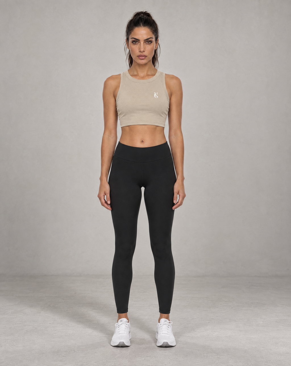 Golden Vein Kurzes Tanktop in Khaki – Produktansicht 3