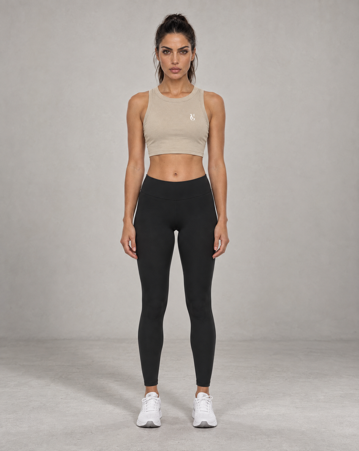 Golden Vein Kurzes Tanktop in Khaki – Produktansicht 3