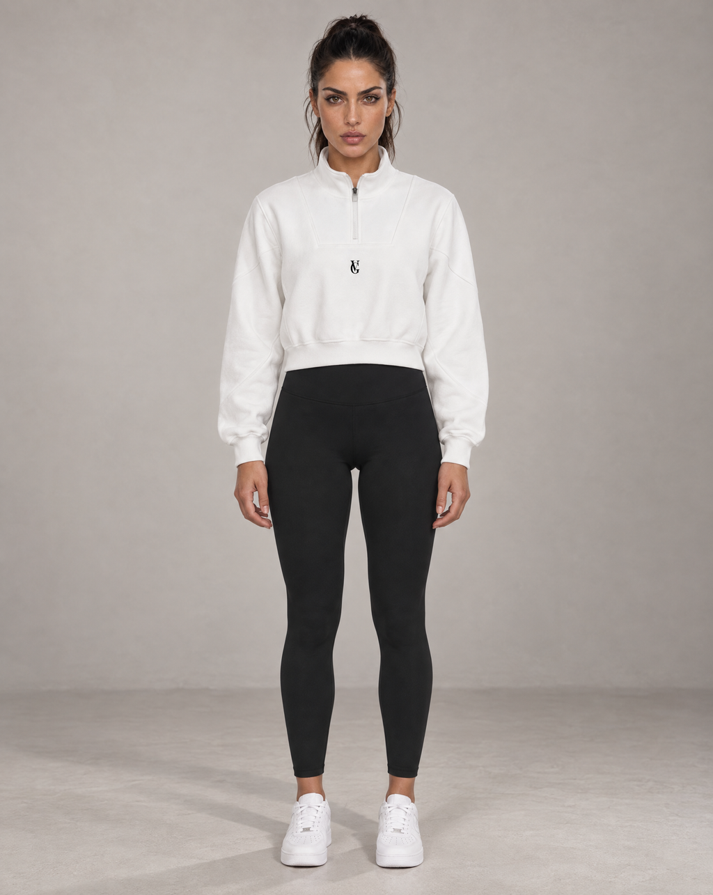 Golden Vein Fleece Quarter-Zip Sweatshirt in Weiß – Produktansicht 3