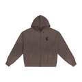 Golden Vein Zip Hoodie in Distressed-Optik in Dunkelgrau – Produktansicht 7