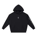 Golden Vein Boxy Hoodie in Black, oversized cotton-blend hoodie