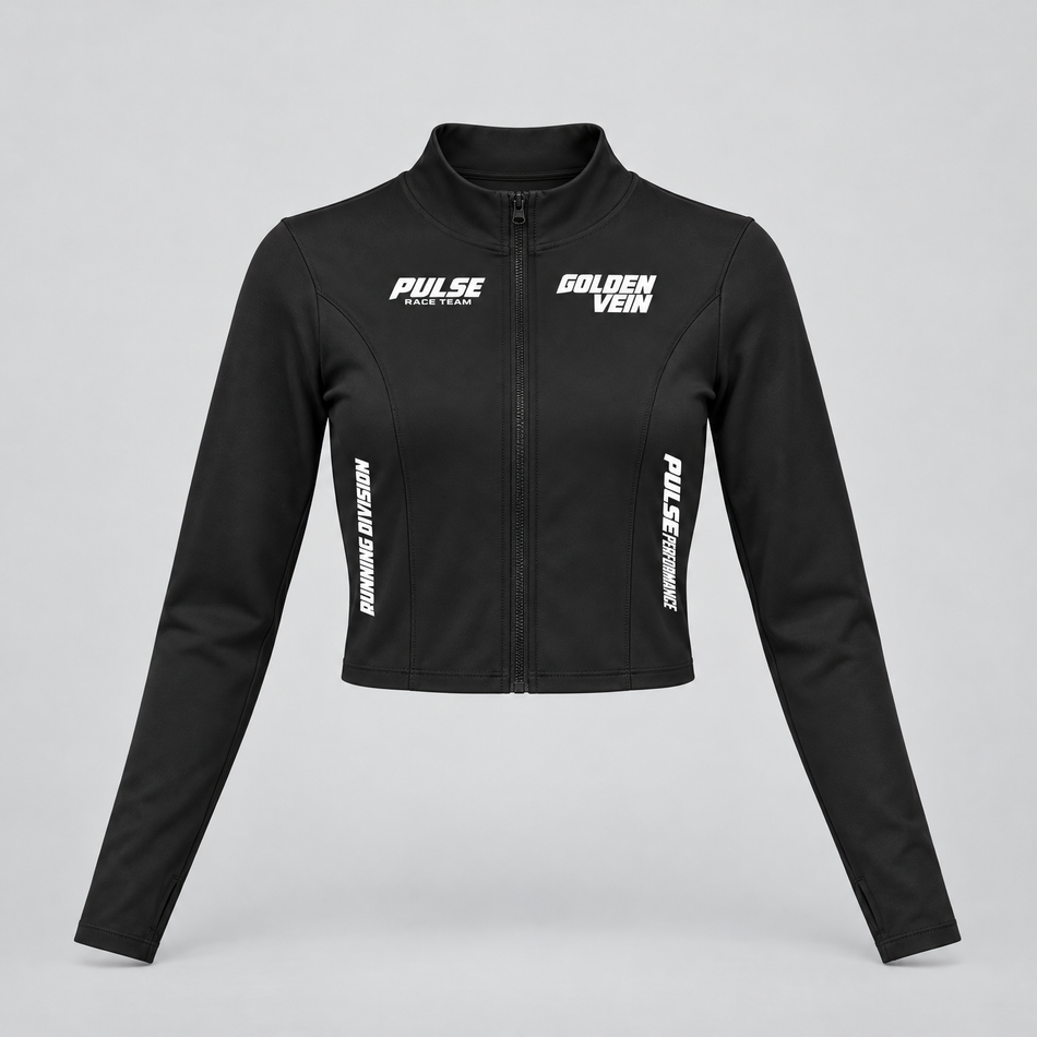 PULSE Cropped Running Jacket – Cropped Running Jacket · Women · Black