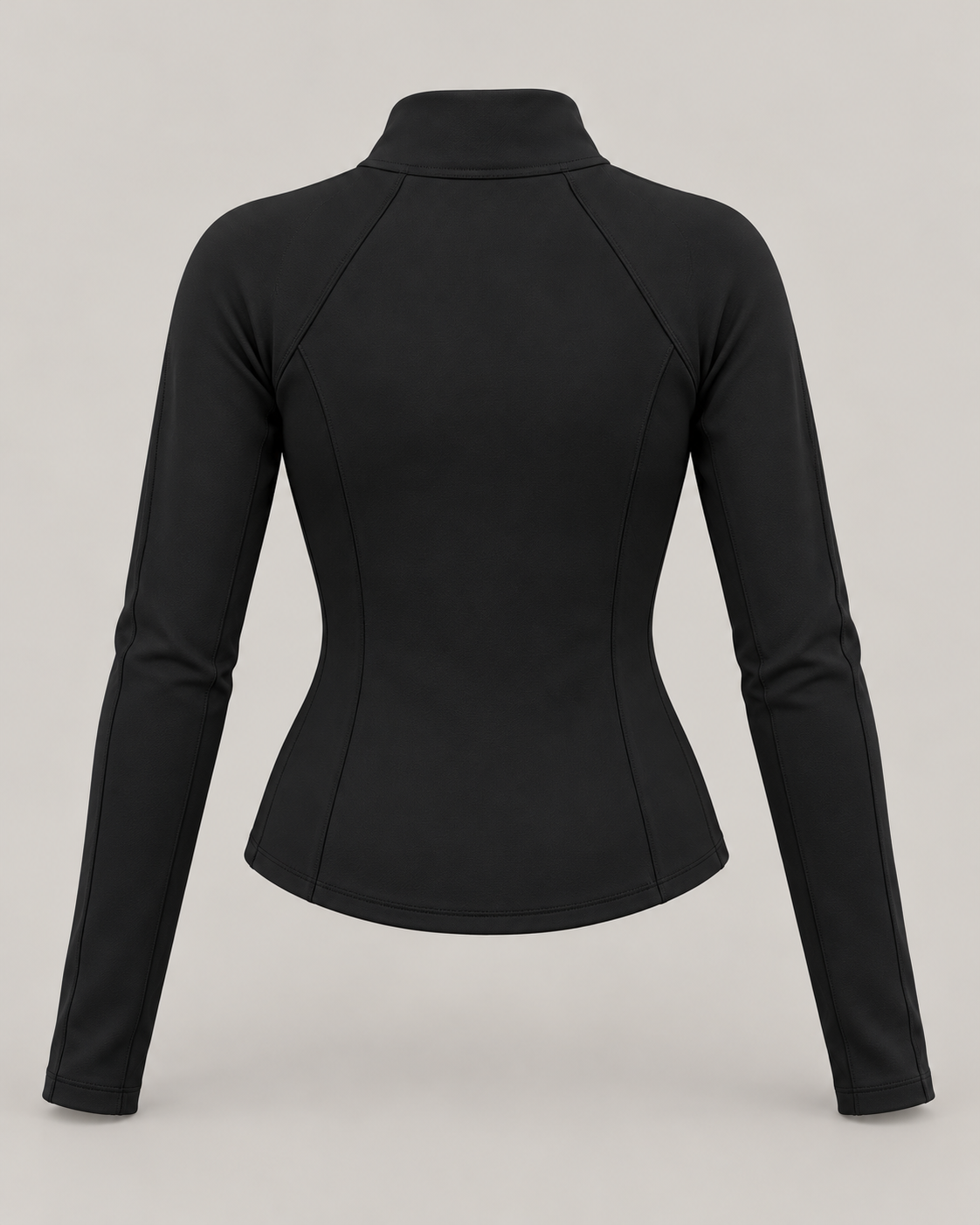 PULSE Spectre Quarter-Zip Schwarz – 3D-Mockup Rückansicht