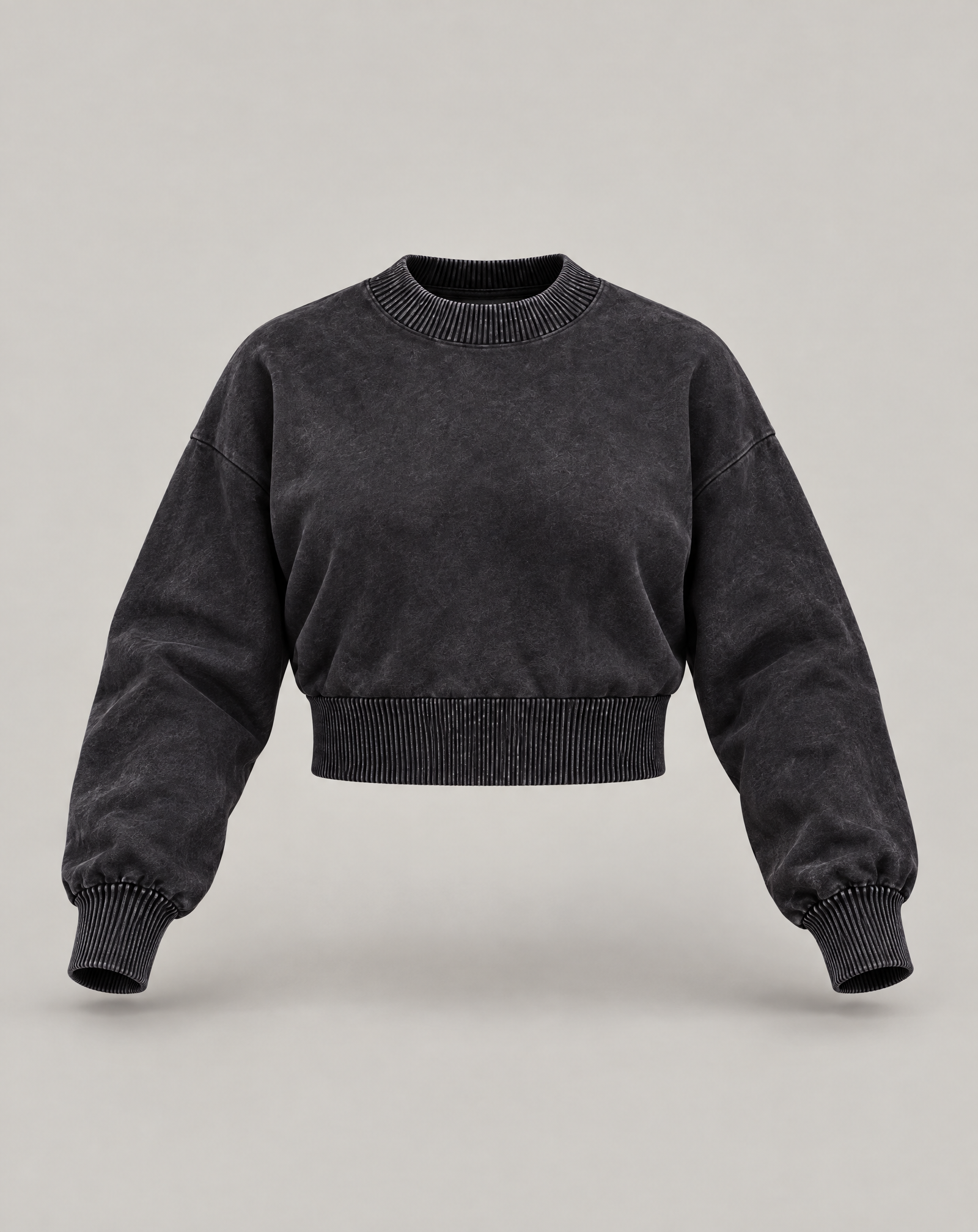 Golden Vein Balloon Sweater – Balloon Sleeve Cropped Sweater · Women · Black