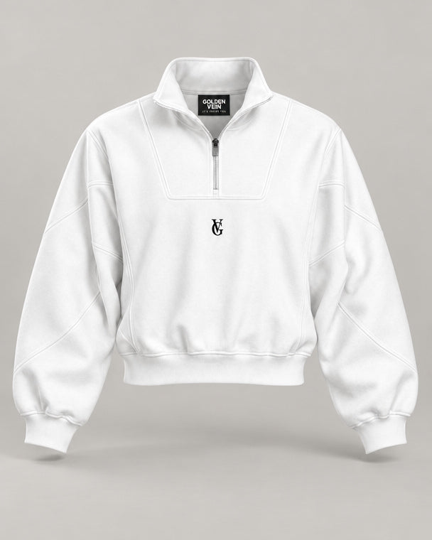 Golden Vein Fleece Quarter-Zip – Fleece Quarter-Zip · Women · White